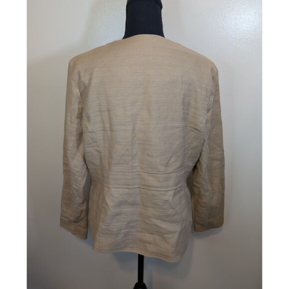 Dana Buchman Womens Jacket Full Zip Cotton Linen Lined Utility Large - Picture 3 of 10